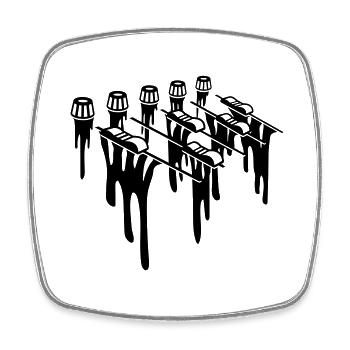 Drop Sound Controller Mixer - Square fridge magnet - white - Front