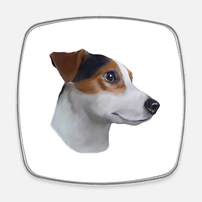 Jack russell terrier - Square fridge magnet - white