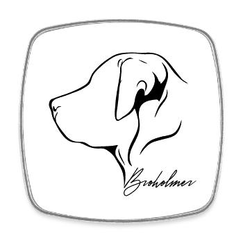 BROHOLMER Profil Chiens Chien Wilsigns - Magnet carré - blanc - Devant