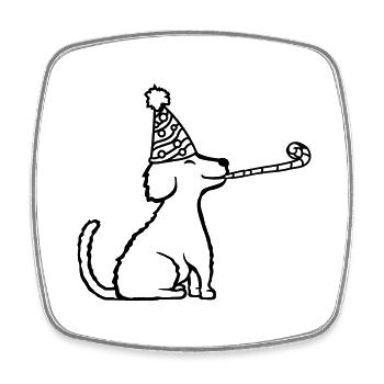 Welpe Geburtstagskind Geburtstag feiern - Viereckiger Kühlschrankmagnet - Weiß - Vorne