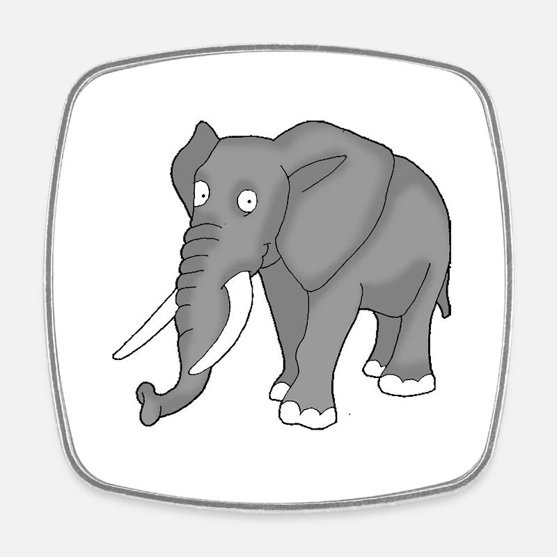 Ellefant 2 - Square fridge magnet - white