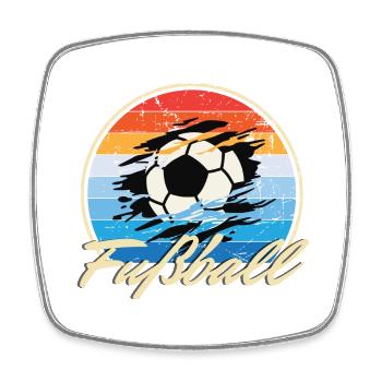 Fußball Vintage Retro Style Geburtstags Geschenk - Viereckiger Kühlschrankmagnet - Weiß - Vorne