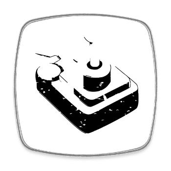 Joystick Player Game Controller retro Gaming - Square fridge magnet - white - Front