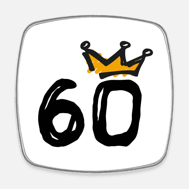 60th birthday Krone - Square fridge magnet - white