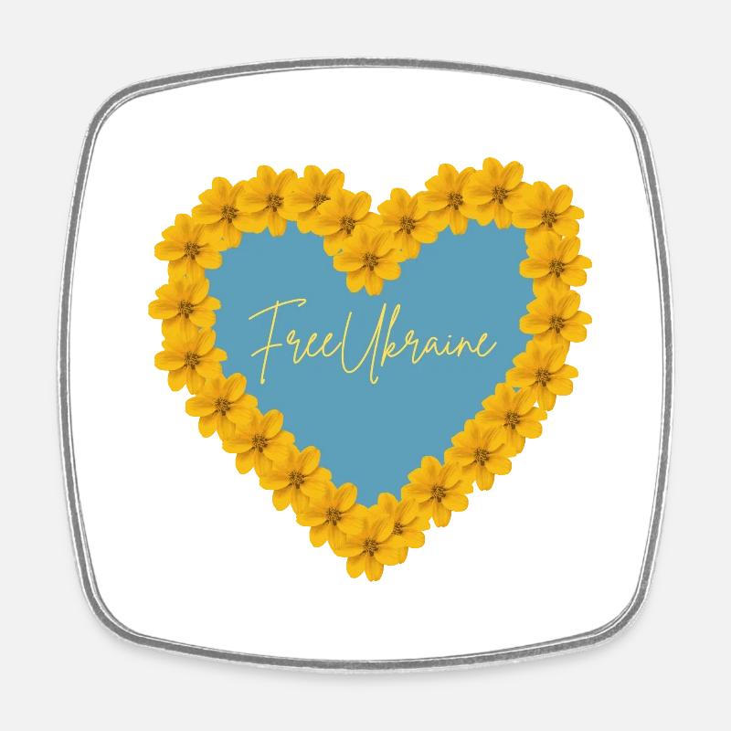 Ukraine libre - Magnet carré - blanc
