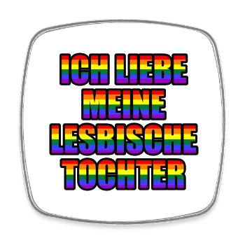 Ich Liebe Meine Lesbische Tochter - Viereckiger Kühlschrankmagnet - Weiß - Vorne