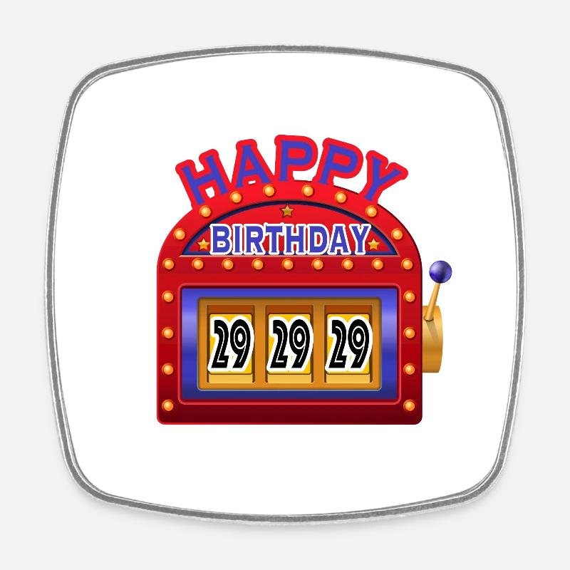 Happy Birthday 29 - Square fridge magnet - white