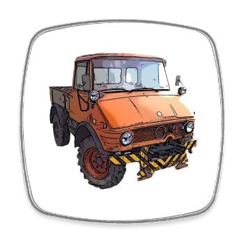 Unimog 406 / 412 - Viereckiger Kühlschrankmagnet - Weiß - Vorne