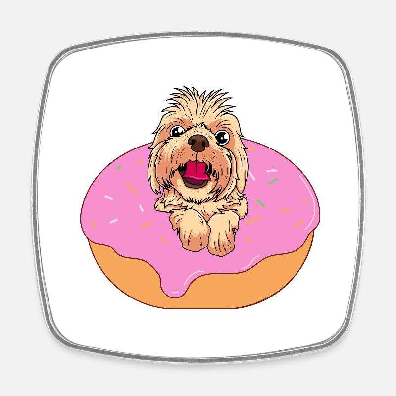 Dognut - Viereckiger Kühlschrankmagnet - Weiß