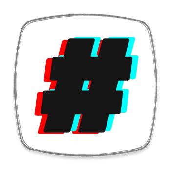 Hashtag # - Magnet carré - blanc - Devant
