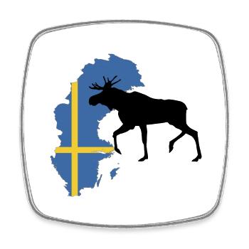 Schweden Elch - Viereckiger Kühlschrankmagnet - Weiß - Vorne