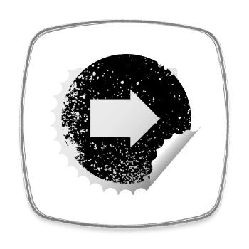 Sticker Pfeil - Viereckiger Kühlschrankmagnet - Weiß - Vorne