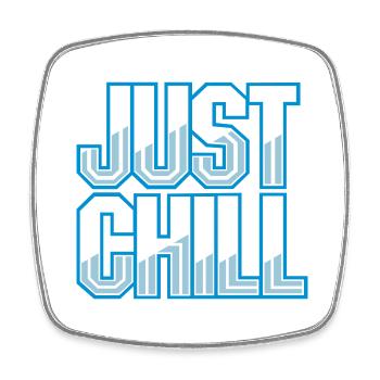 Just Chill Text Logo - Viereckiger Kühlschrankmagnet - Weiß - Vorne