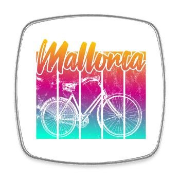 Vintage Bike Mallorca Sunset - Square fridge magnet - white - Front