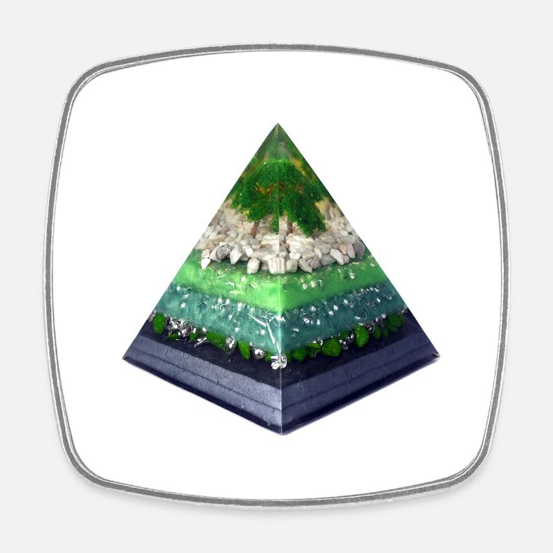 Pyramide de l’Arbre des Âmes - Magnet carré - blanc