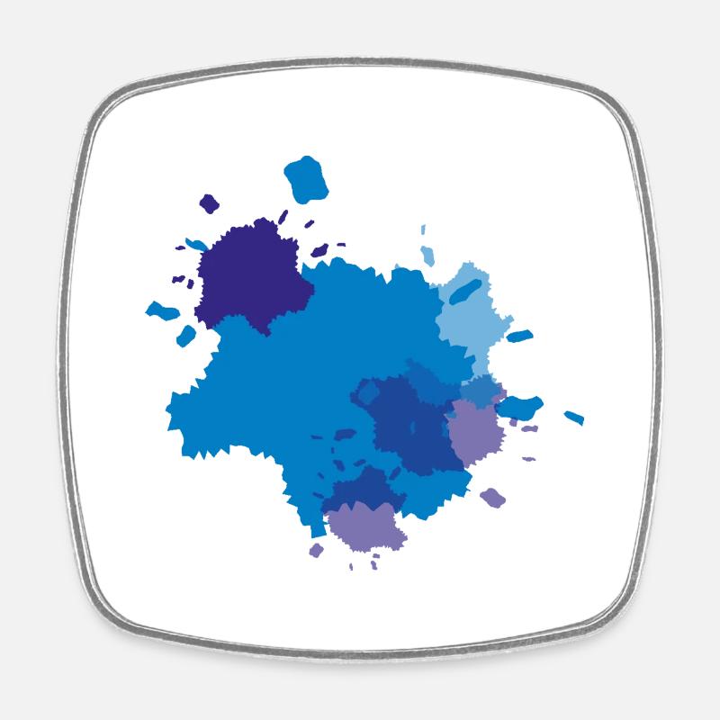 Éclaboussures de couleur bleue - Magnet carré - blanc