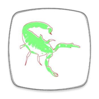 Scorpio Scorpio Poisonous Vector Arachnid Animal - Square fridge magnet - white - Front