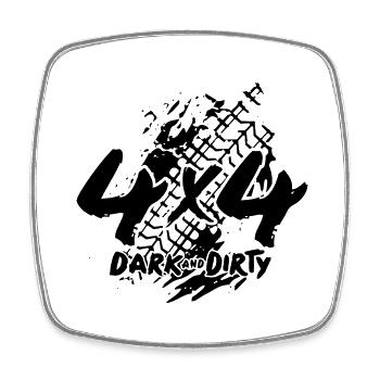 Logo 4x4 - Dark & Dirty - Square fridge magnet - white - Front