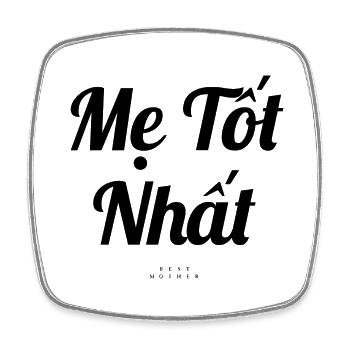 Vietnamesisch - Viereckiger Kühlschrankmagnet - Weiß - Vorne