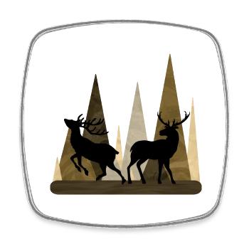 Deer - Square fridge magnet - white - Front