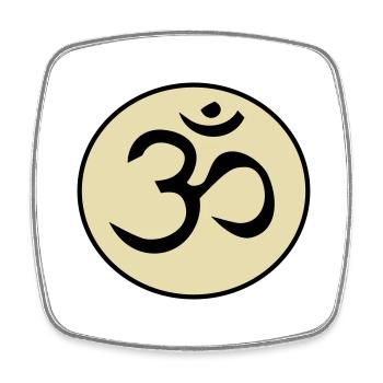 Om - Square fridge magnet - white - Front