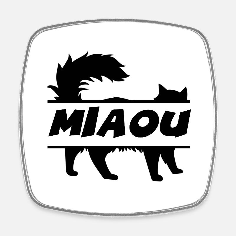 MIAOU - Magnet carré - blanc