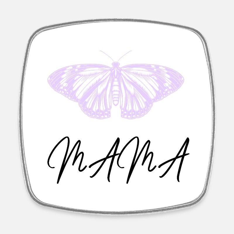 Mama Butterfly - Square fridge magnet - white