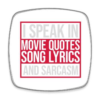 parler des paroles et du sarcasme - Magnet carré - blanc - Devant