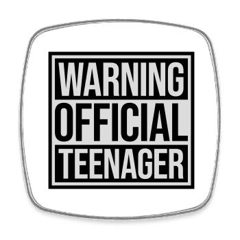 warning official teenager Zitat - Viereckiger Kühlschrankmagnet - Weiß - Vorne