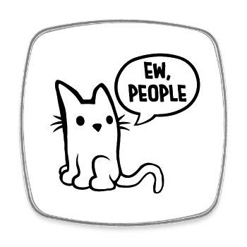 Witz Katze ew people - Viereckiger Kühlschrankmagnet - Weiß - Vorne