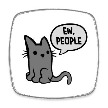ew people Katze Haustier - Viereckiger Kühlschrankmagnet - Weiß - Vorne