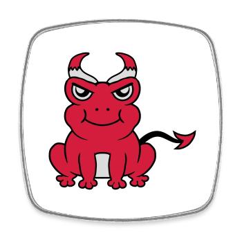 Démon grenouille Devil Horns - Magnet carré - blanc - Devant