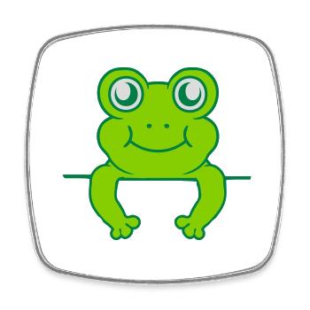 Bouclier Wall Frog Comic - Magnet carré - blanc - Devant