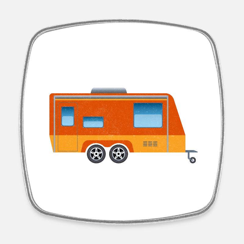 Happy Camper - Square fridge magnet - white