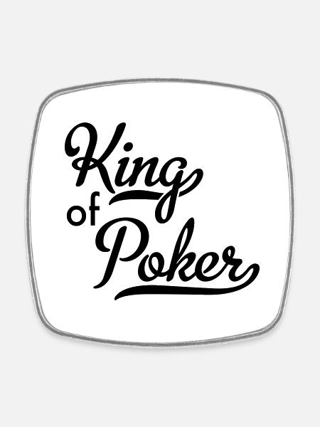 Poker - Viereckiger Kühlschrankmagnet - Weiß
