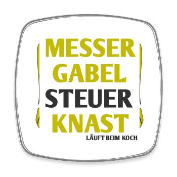 Koch - Küche - Viereckiger Kühlschrankmagnet - Weiß - Vorne