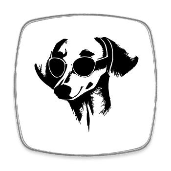 Dachshund Dog Dogs Sunglasses Cool Vector 7 - Square fridge magnet - white - Front