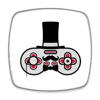 Gentlemen old controller retro - Square fridge magnet - white - Front