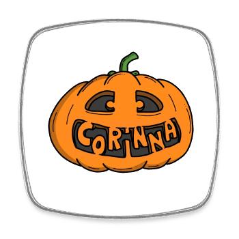Corinna Halloween Pumpkin - Square fridge magnet - white - Front