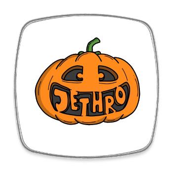 Jethro Halloween Kürbis - Viereckiger Kühlschrankmagnet - Weiß - Vorne