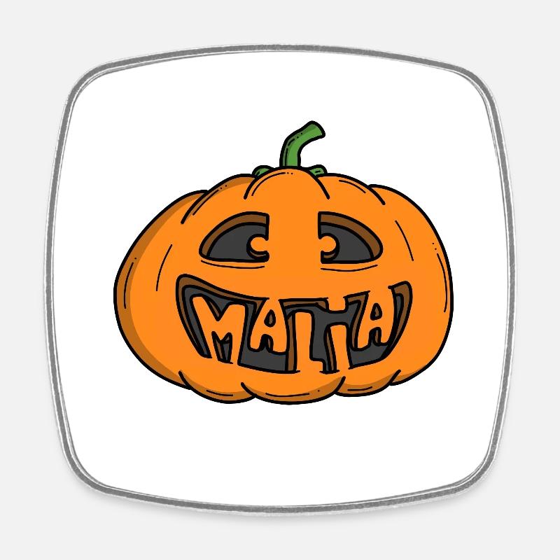 Malia Halloween Pumpkin - Square fridge magnet - white