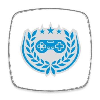 Controller Retro Stars Laurel Wreath - Square fridge magnet - white - Front