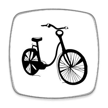 Bicycle Doodle Bicycles Cycling Vector 3 - Square fridge magnet - white - Front