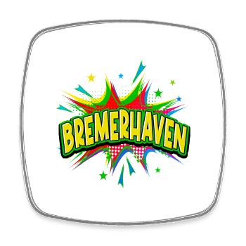 Bremerhaven Germany City Pop Art Comic Art - Square fridge magnet - white - Front