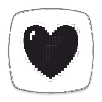 Heart Pixel Gamer Gift - Square fridge magnet - white - Front