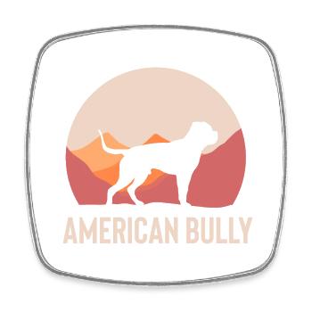 American Bulldog Amerikanische Bulldogge - Square fridge magnet - white - Front