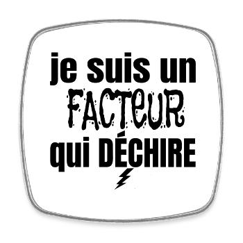 facteur qui déchire - Magnet carré - blanc - Devant
