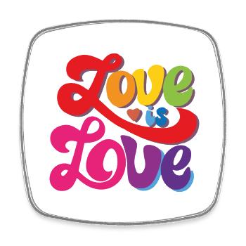 Liebe ist Liebe - Pride Month - Regenbogen - Viereckiger Kühlschrankmagnet - Weiß - Vorne