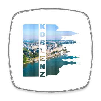 Koblenz Germany City Skyline Home Love - Square fridge magnet - white - Front