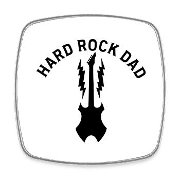 hard rock Papa, Rocker daddy, Rock'n'Roll vater - Viereckiger Kühlschrankmagnet - Weiß - Vorne